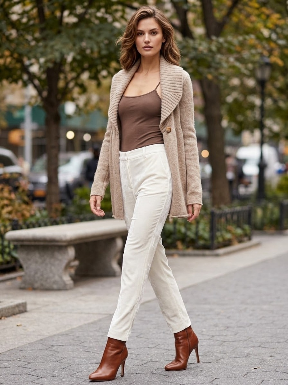 Vince Cashmere, Alpaca & Wool Blend Tan Shawl Collar Single-Button Knit Cardigan